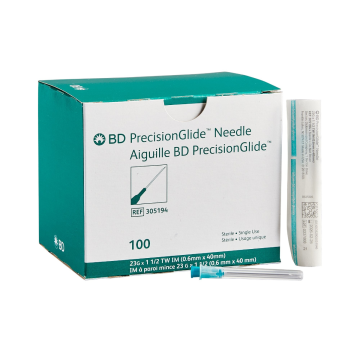 Hypodermic Needle PrecisionGlide™ 1-1/2 Inch Length 23 Gauge Thin Wall Without Safety
