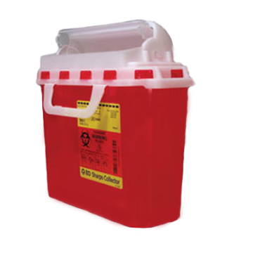 5.4 Quart Red BD Sharps Container with Counterbalanced Door 305517