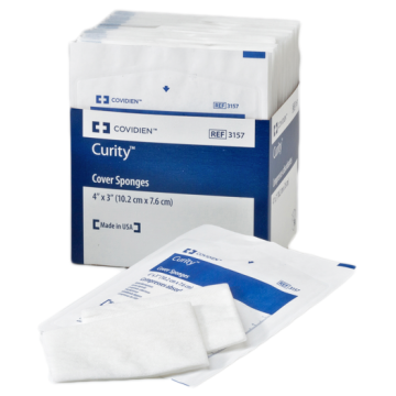 Covidien 3157 Curity 4 x 3 Inch Cover Sponges - Sterile