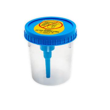 (Blue Cap) Sterile Screw-Cap Urine Collection Cup, Integrated Transfer Device