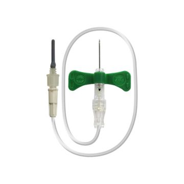21 Gauge x 3/4 Inch Needle with Luer Adapter, 12 Inch Tubing