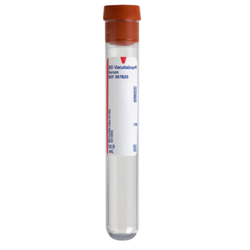 Plastic Red Serum Tube with Conventional Closure, 16 x 100 mm Size, 10 mL Volume