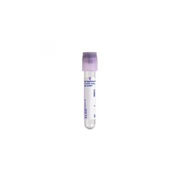 2 mL Draw Volume, Plastic 13 x 75 Tube, 3.6 mg K2EDTA Additive, Lavender w/ Paper Label