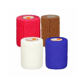 Coban Tape With Latex in red, tan, white, and blue