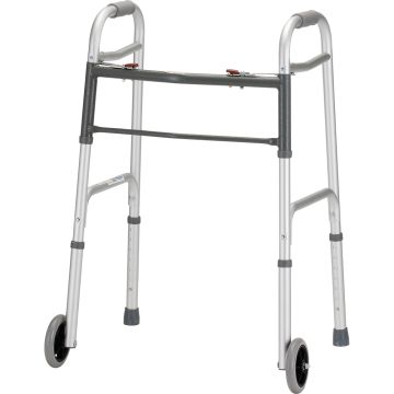 Nova Silver Folding Walker with 5" Wheels