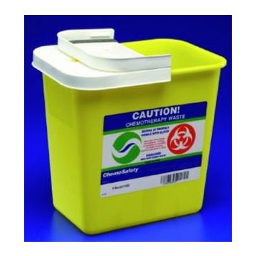 12 Gallon SharpSafety Yellow Chemotherapy Waste Container with Vertical Entry - 8931PG2