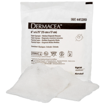 Covidien 441200 Dermacea 6 x 6.75 Inch Super Sponges, Medium - Sterile