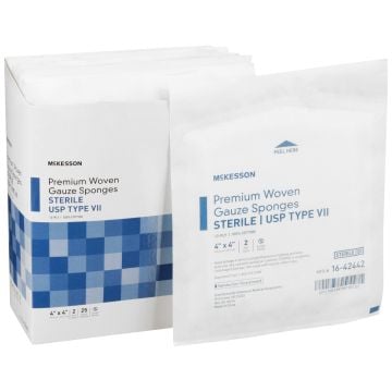 Medi-Pak 4 x 4 Inch USP Type VII Gauze Sponges 12 Ply, Sterile - 16-42442