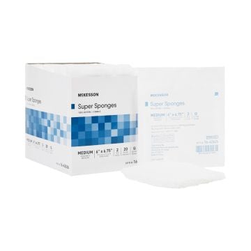 McKesson 6 x 6.75 Inch Super Sponges, Sterile - 16-42626