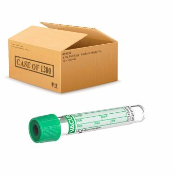 4 mL Pull Cap - Sodium Heparin, 13 x 75mm - Case of 1200