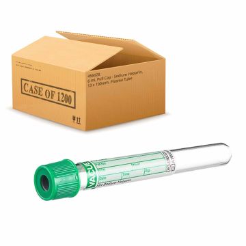 6 mL Pull Cap - Sodium Heparin, 13 x 100mm - Case of 1200