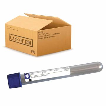 6 mL Pull Cap - NH Trace Elements Sodium Heparin, 13 x 100mm - Case of 1200