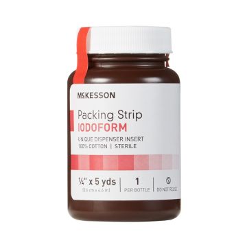 McKesson Iodoform Gauze 1/4 in x 5 yd Packing Strips