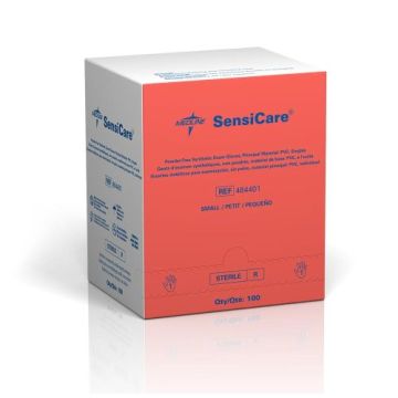 Medline Sensicare Vinyl Exam Gloves Powder Free - Sterile