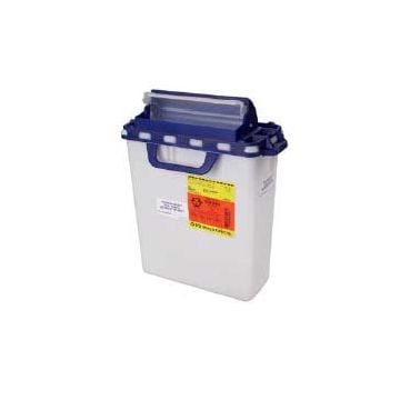3 Gallon Recykleen White Pharmaceutical Waste Container with Horizontal Entry - 305622
