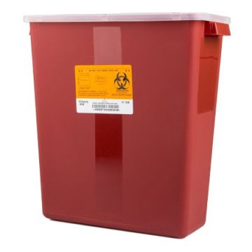 3 Gallon Sharps Red Horizontal Entry Container - 8710