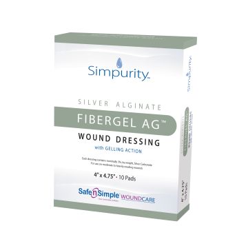 Simpurity FiberGel AG Alginate Wound Dressing with Antibacterial Silver