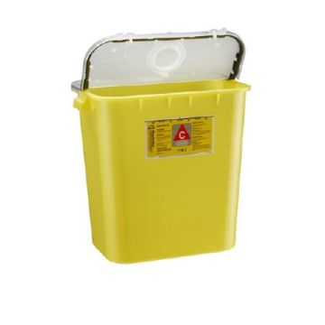 8 Gallon Bemis Sentinel Yellow Chemotherapy Waste Container with Horizontal/Vertical Entry - 208 040