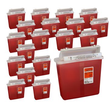 5 Quart Transparent Red: 11 in. x 4.75 in. x 10.75 in. with Mailbox Style Lid