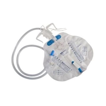 covidien dover drainage bag with anti-reflux and tubing.