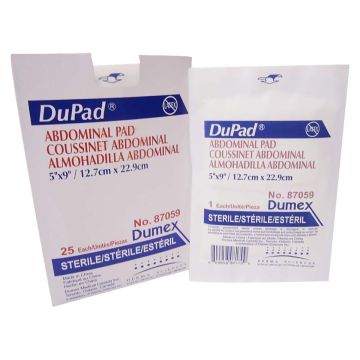 DuPad Abdominal Pads Hydrophobic Moisture Barrier - Sterile 