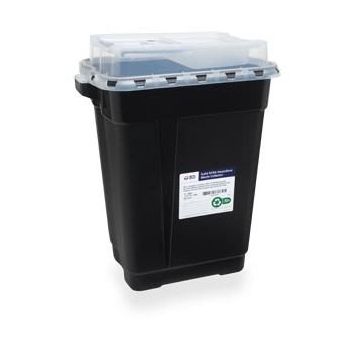 19 Gallon Recykleen Black Vertical Entry Waste Container - 305072