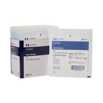 Covidien 2187 Curity 4 x 4 Inch Gauze Sponges 8 Ply - Sterile