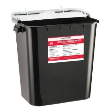 8 Gallon Bemis Sentinel Black Waste Container with Base - 5008 070