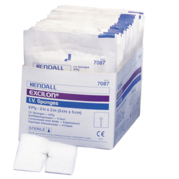 Covidien 7087 Excilon 2 x 2 Inch  6 Ply IV Sponges, Sterile