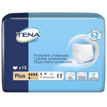 Unisex Adult Absorbent Underwear TENA ProSkin™ Plus Pull On with Tear Away Seams Small Disposable Moderate Absorbency (72631)