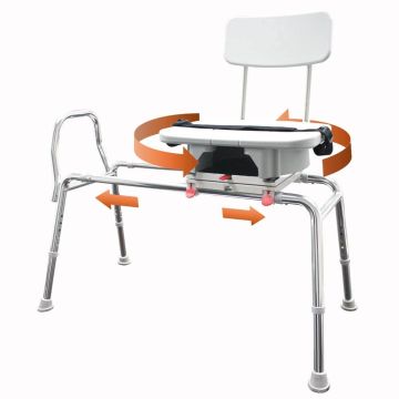 Sliding Transfer Bench Swivel Seat & Personal Care CUT-OUT (40