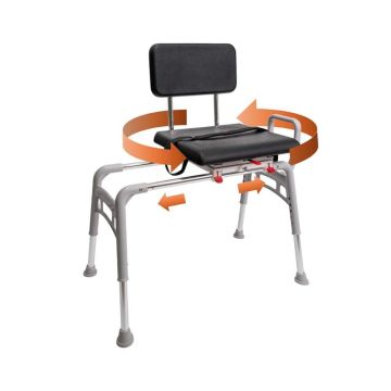Eagle Health Padded Swivel Sliding Shower Transfer Bench
