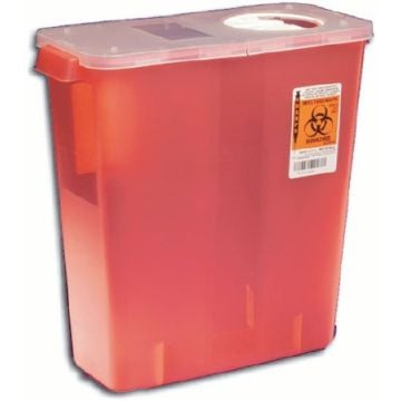 2 Gallon Covidien Black Universal Hazardous Waste Container Horizontal Entry - 8602U