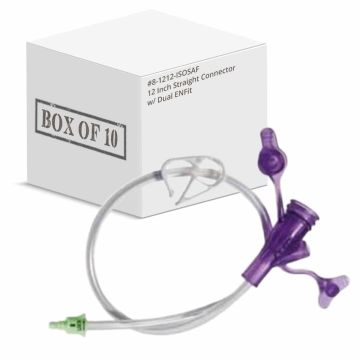 12 Inch Straight Connector w/ Dual ENFit
