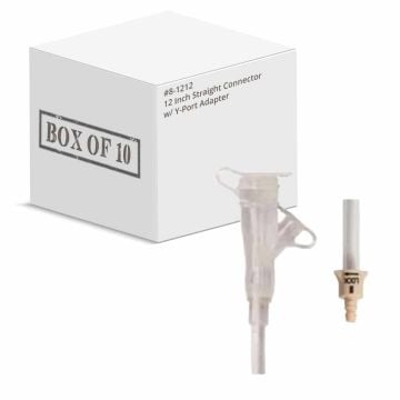 12 Inch Straight Connector w/ Y-Port Adapter (Clear)