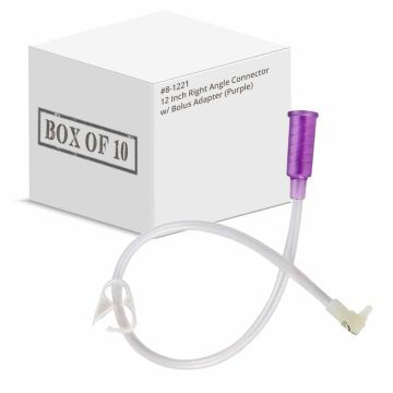 12 Inch Right Angle Connector w/ Bolus Adapter (Purple)