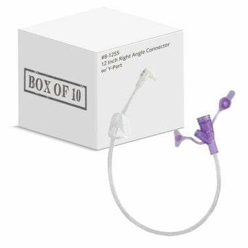 12 Inch Right Angle Connector w/ Y-Port Adapter (Purple)
