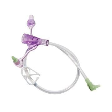 12 Inch Right Angle Glow Green Connector w/ Y-Port Adapter (Purple)