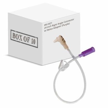 24 Inch Right Angle Connector w/ Bolus Adapter (Purple)