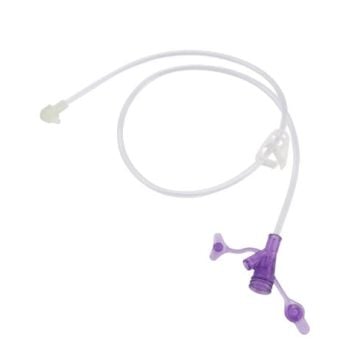 24 Inch Right Angle Connector w/ Y-Port Adapter (Purple)