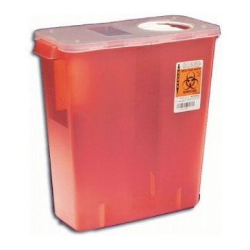 18 Gallon SharpSafety Black Universal Hazardous Waste Container with Horizontal Entry - 8617U