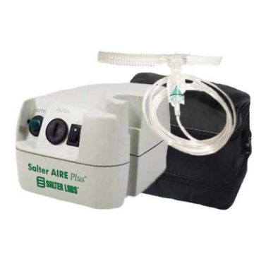 Compressor with ONE TEE ADAPTER Nebulizer 8900 DISPOSABLE Mouthpiece, 7 Foot Tubing, Reservoir Tube and Carry Bag