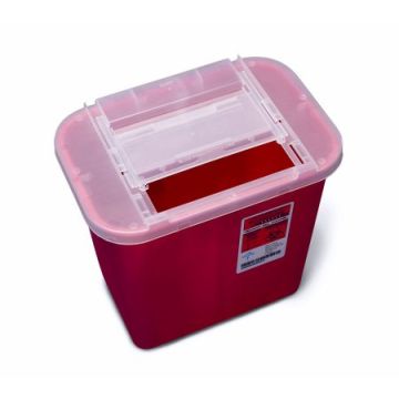 2 Gallon Medline Red Horizontal Entry Sharps Container - MDS705202