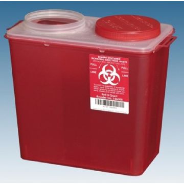 2 Gallon The Big Mouth Sharps Container Translucent Red Base Vertical Entry - 146008