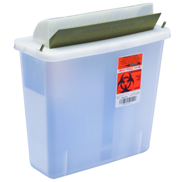 5 Quart Clear SharpSafety Sharps Container with Mailbox Style Lid 85121