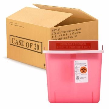 5 Quart Transparent Red: 11 in. x 4.75 in. x 10.75 in. with Mailbox Style Lid
