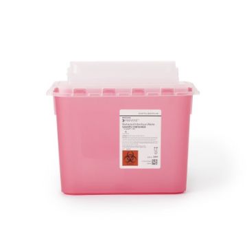McKesson Prevent Sharps Container Red Base 11 H X 12 W X 4-3/4 D Inch Horizontal Entry 1.35 Gallon