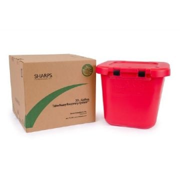 20 Gallon TakeAway Recovery System Red Mailback Sharps Container Horizontal/Vertical Entry - 80020