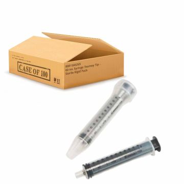 60 mL Syringe Toomey Tip - Sterile Rigid Pack
