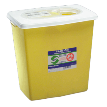 12 Gallon Yellow SharpSafety Chemotherapy Container with Slide Lid 8934